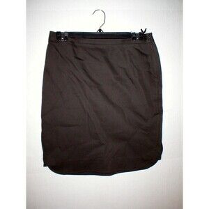 NWT $298 W Worth New York Brown 4 Womens Skirt Round Hem Slim Pencil Pique Work